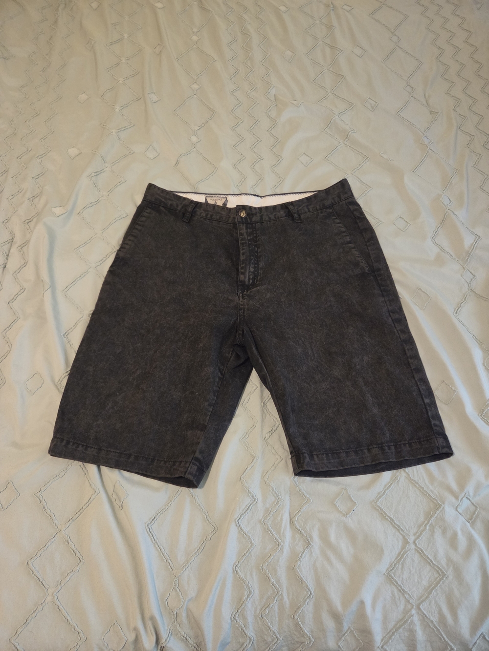 Men's Black Mineral-Wash Casual Shorts
